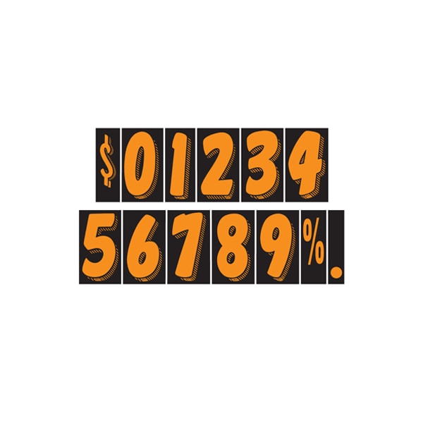 Ez Line 7 1/2" Fire Red & Black Adhesive Windshield Numbers 160-EZ-$ - main